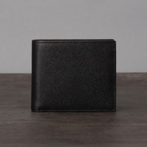 BLACK FRENCH CALF LEATHER WALLET