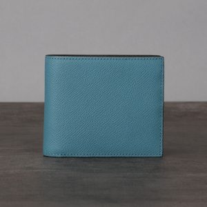 BLUE FRENCH CALF LEATHER WALLET