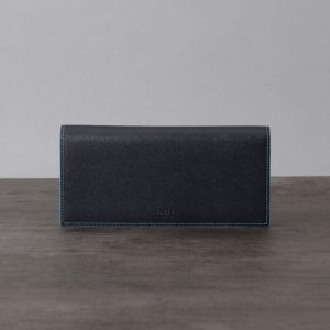 NAVY CAVIAR LEATHER LONG WALLET
