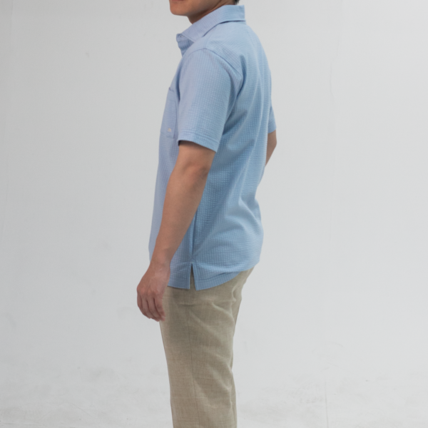 BLUE DELAVE TEXTURED JERSEY POLO SHIRT